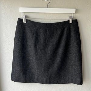 J. Crew Heathered Charcoal Grey Wool Lined Skirt